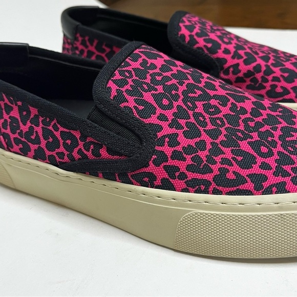 Saint Laurent Venice Fuchsia Pink & Black Leopard Slip-On Shoes Size 38.5 (8.5) - Picture 4 of 15